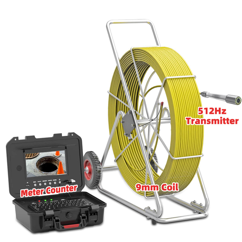 Long Range 263ft - 525ft Sewer Camera with 512Hz Sonde Transmitter | U88512 (Ship from USA,3-7 days delivery)