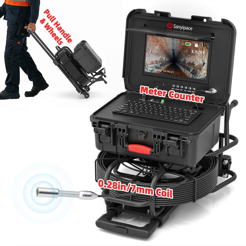 10-inch Sewer Camera with Easy Mobility Pull Handle & Wheels Drain Camera | S510DSRKM