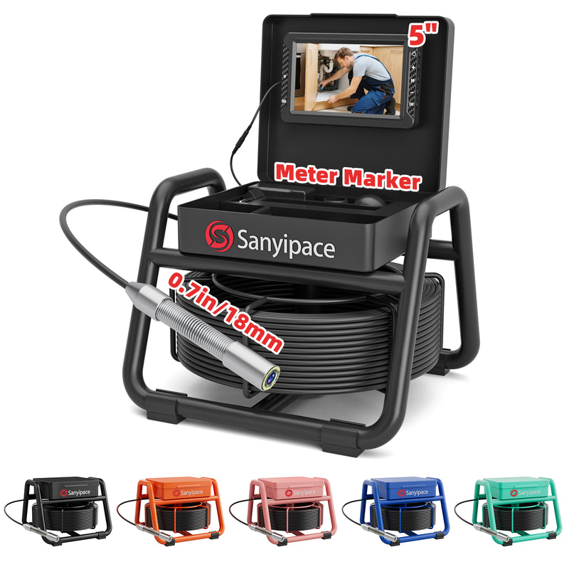 5-inch Screen Sewer Camera with Meter Marker & Multi-Color Options | S5517DC