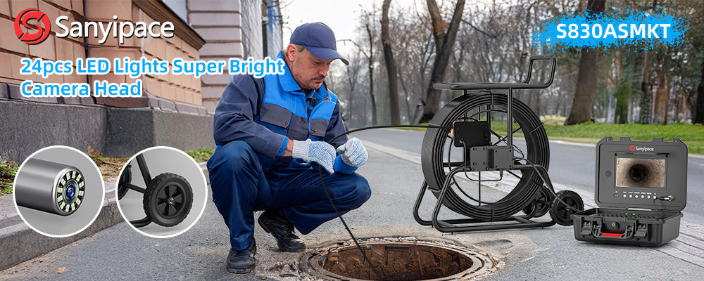 Plumbing Camera – Sanyipace Super Bright S830ASMKT with 24pcs LED Lights