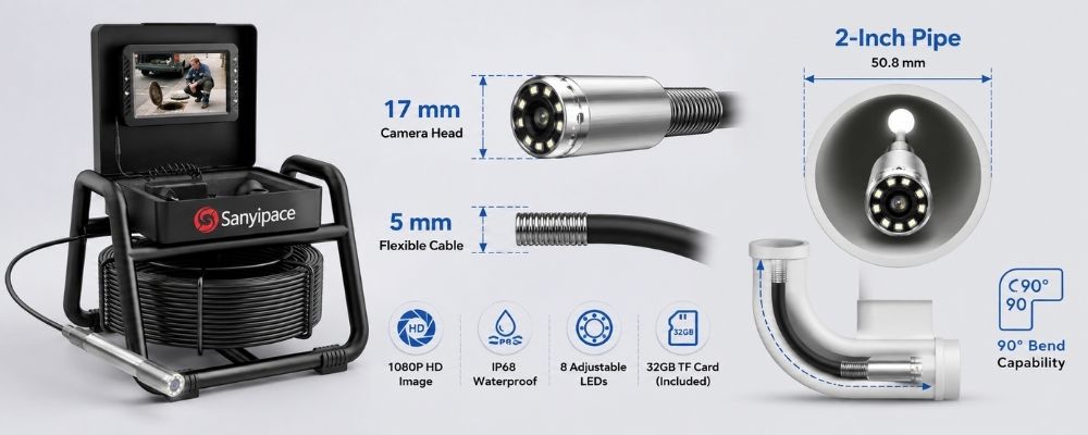Best Drain Camera for 2-Inch Pipes: Size, Cable & Bend Guide