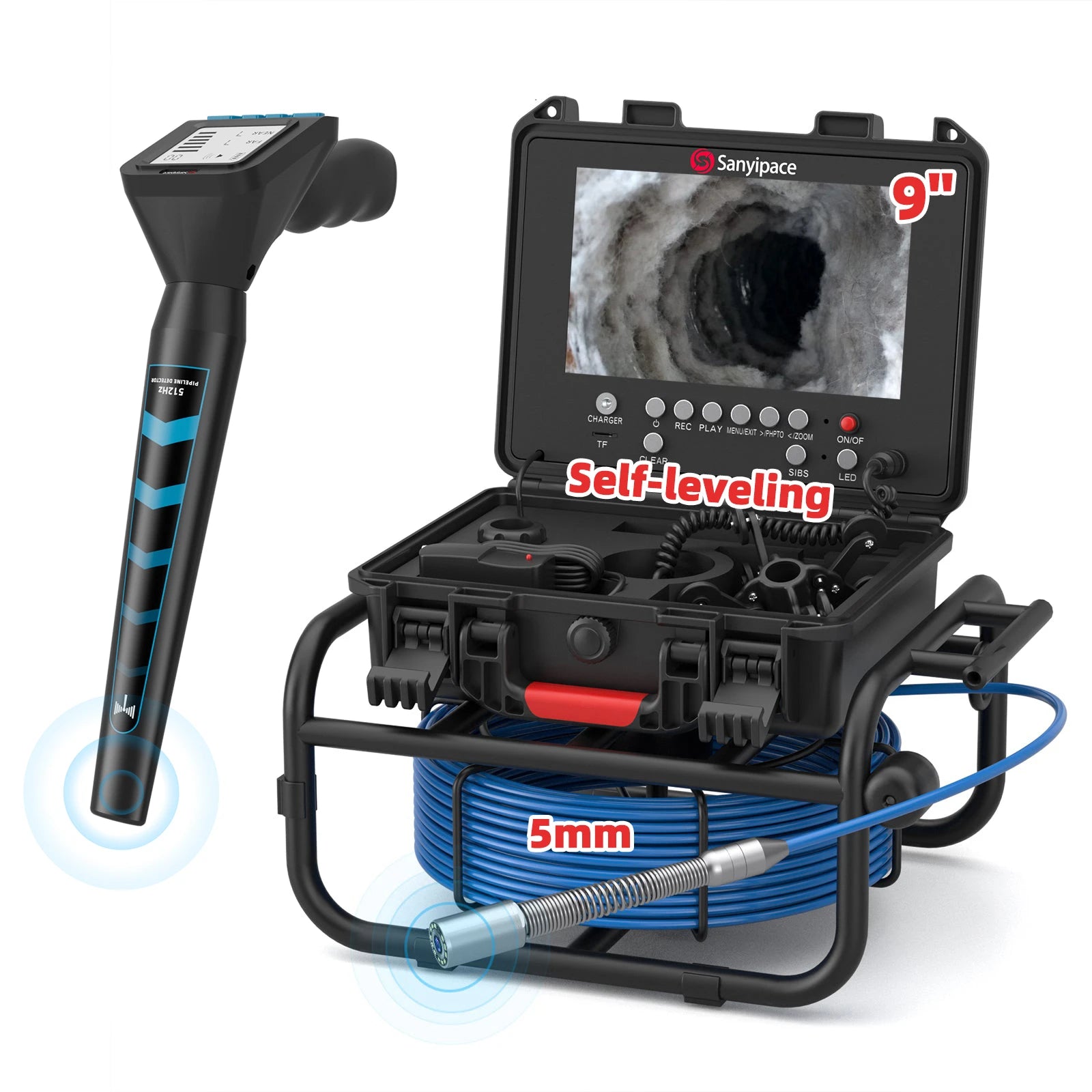 9-Inch Soft Cable Sewer Camera with 512Hz Sonde & Self-leveling | S8951DSRTM68R