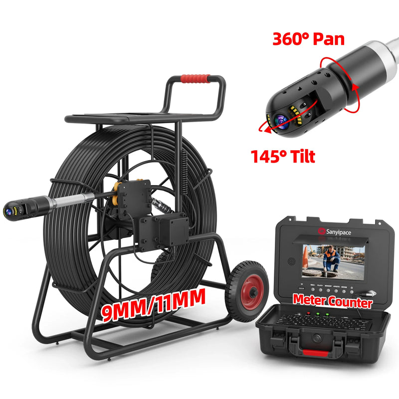 Câmera de encanamento 360 giratória, câmera de drenagem de esgoto com bobinas de 9 mm/11 mm | S870DTKMC50 (enviado dentro de uma semana)