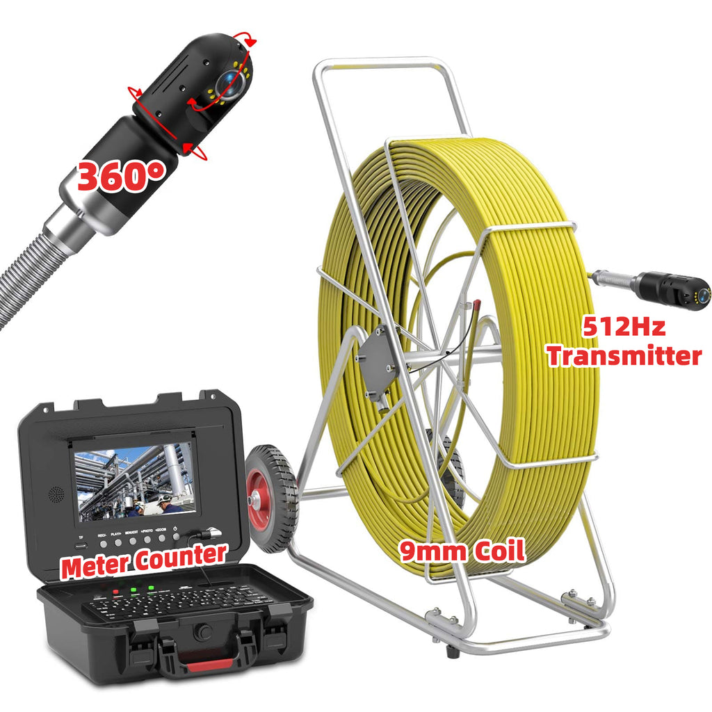 360 Rotating Plumbing Camera Long Range 263ft - 525ft Sewer Camera | U88360 (Shipped within a week)