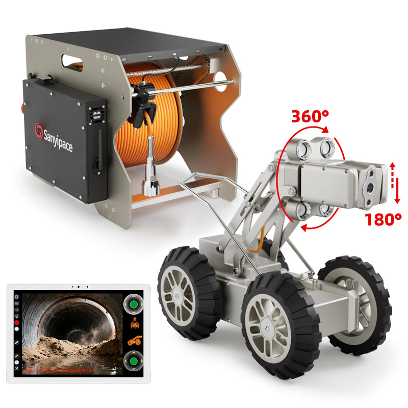 Endoszkóp lánctalpas robot csatornakamera 360 fokos forgatással & Mérőóra számláló | U99360
