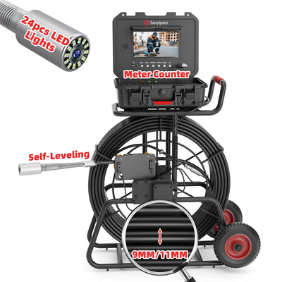 Sewer Camera 24pcs LED Lights Super Bright Drain Camera with 9mm/11mm Coils | S870DSTKM