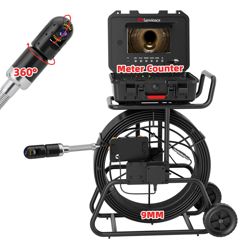 360 Rotating Plumbing Camera with 9mm Coils Sewer Camera | S830ASMKT360 (Shipped within a week)