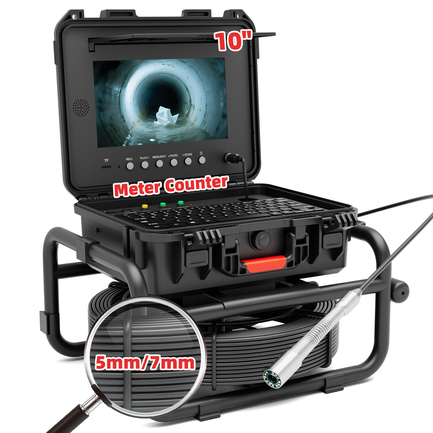 Drain Camera Harder Cable with 512Hz sonde & Meter Counter | S850DSTKM