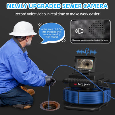 90° Rotation Screen Sewer Camera with Mic and Speaker| S8417D