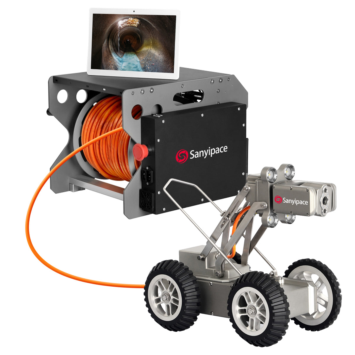 Telecamera per fognature robot cingolato per endoscopio con rotazione a 360° | U99360
