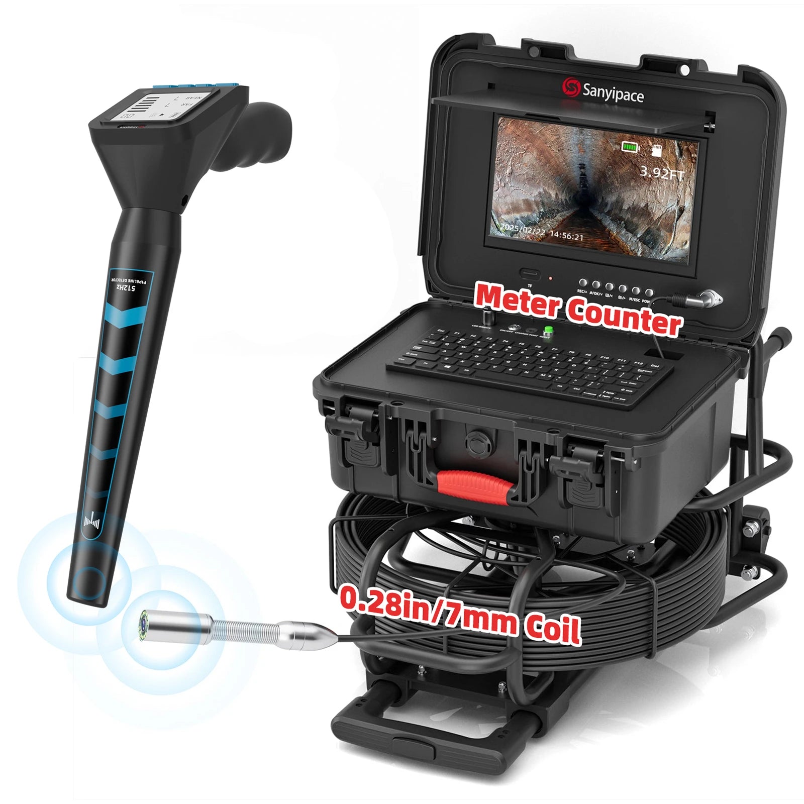 10-inch Sewer Camera with Easy Mobility Pull Handle & Wheels Drain Camera | S510DSRKM