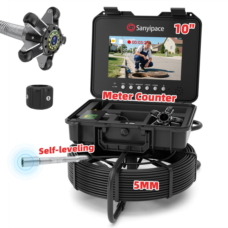 10-inch Plumbing Camera with Self-leveling & Meter Counter Sewer Camera | S840DSM