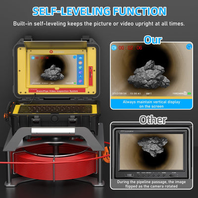 10.1 inch Touch Screen Sewer Camera with Self-leveling & Meter Counter | S610ASMKTCP