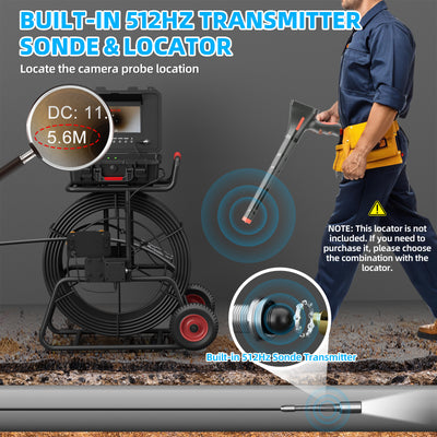 Sewer Camera 24pcs LED Lights Super Bright Drain Camera with 9mm/11mm Coils | S870DSTKM