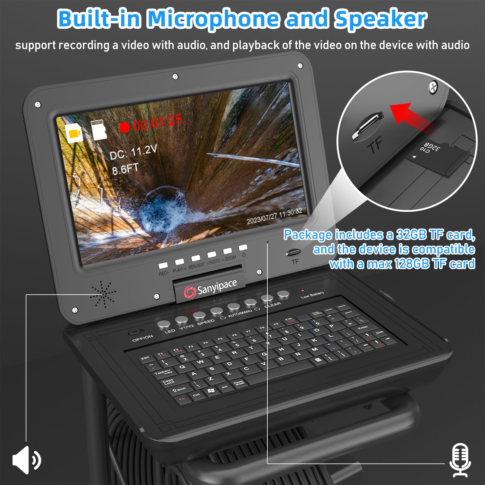 360° Horizontal Rotating Sewer Camera with Meter Counter | S810ASMKT360 (3–7 Day Delivery from U.S. Warehouse）