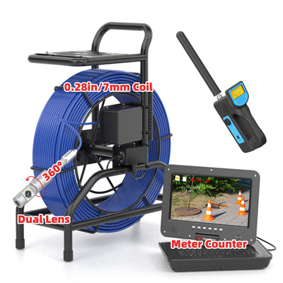 Caméra d'égout rotative horizontale à 360° avec compteur | S810ASMKT360 (Pré-vente : expédié sous une semaine)