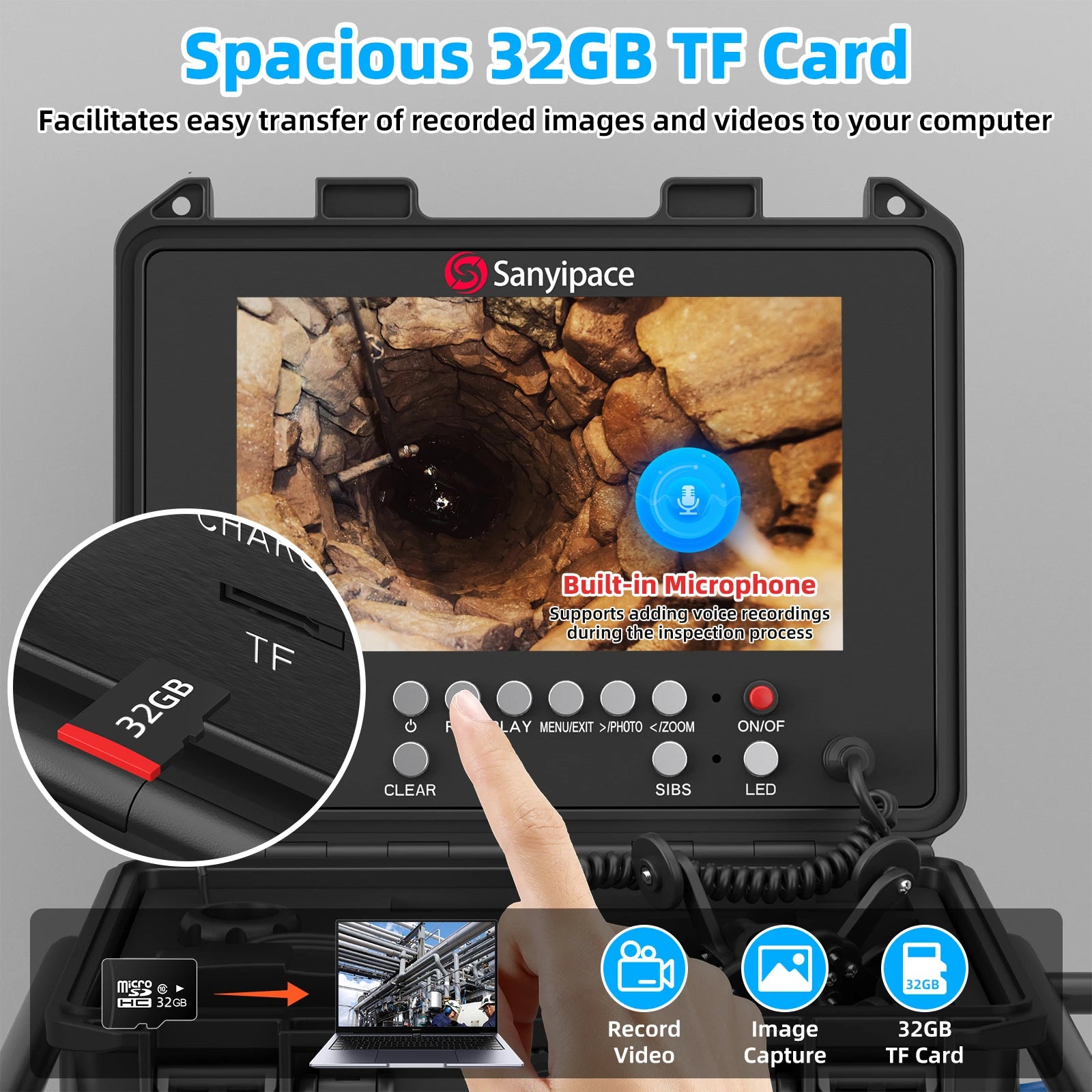 9-Inch Soft Cable Sewer Camera with 512Hz Sonde & Self-leveling | S8951DSRTM68R