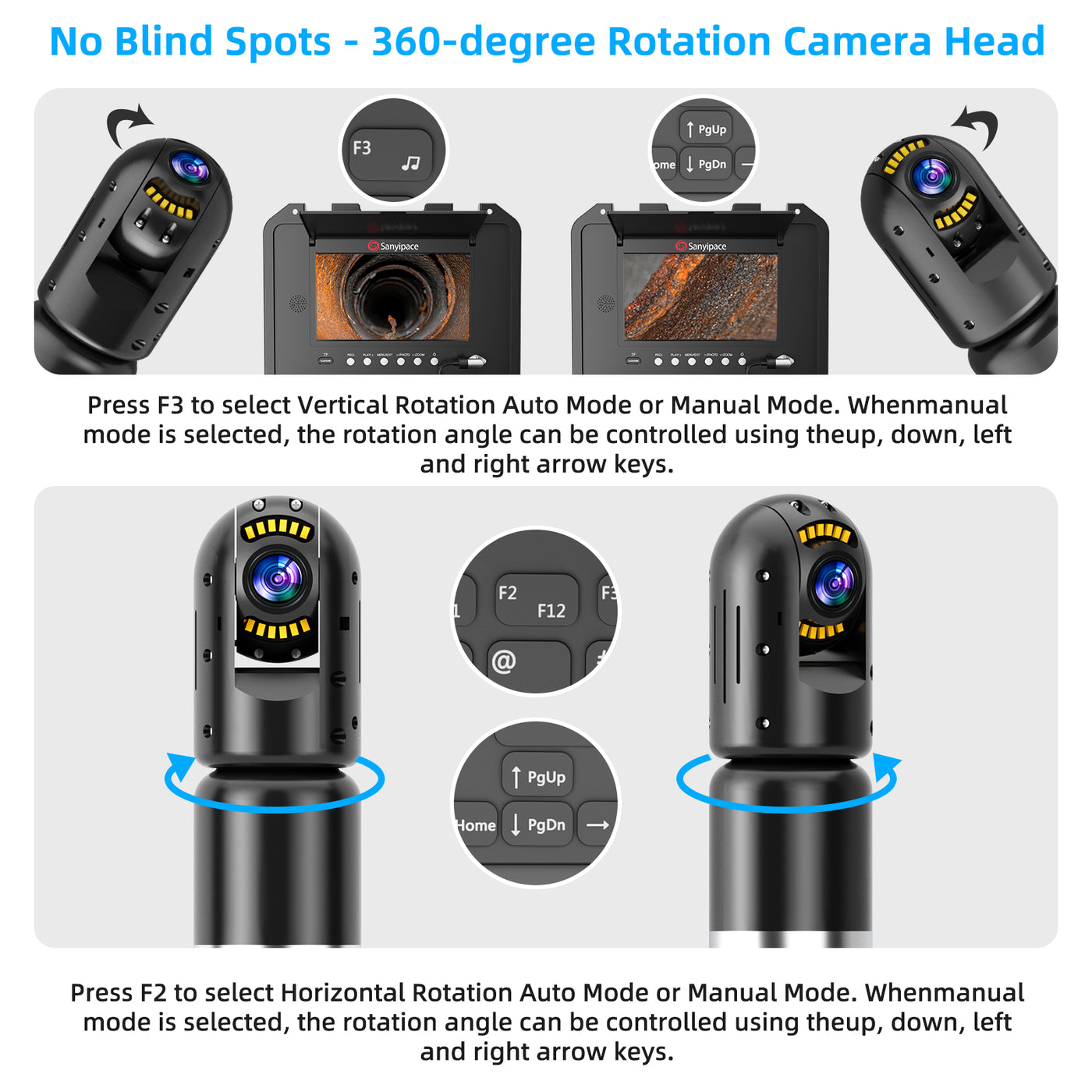 360 Rotating Plumbing Camera with 9mm Coils Sewer Camera | S830ASMKT360 (Shipped within a week)