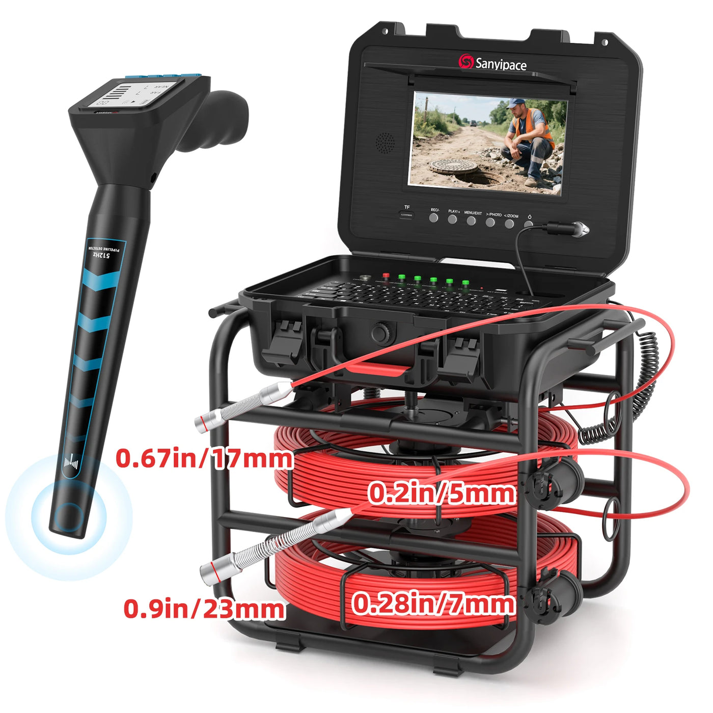 Sewer Camera Dual Camera and Dual Coil Pipe Camera with Self-leveling