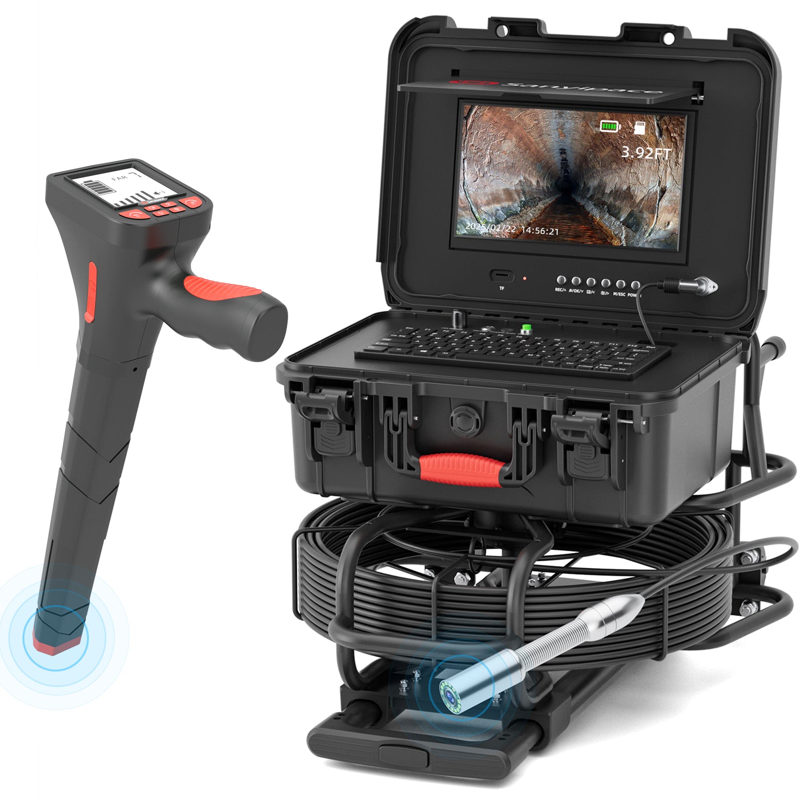 Microbot Pull Camera Sewer Camera with Easy Mobility Pull Handle & Wheels Drain Camera