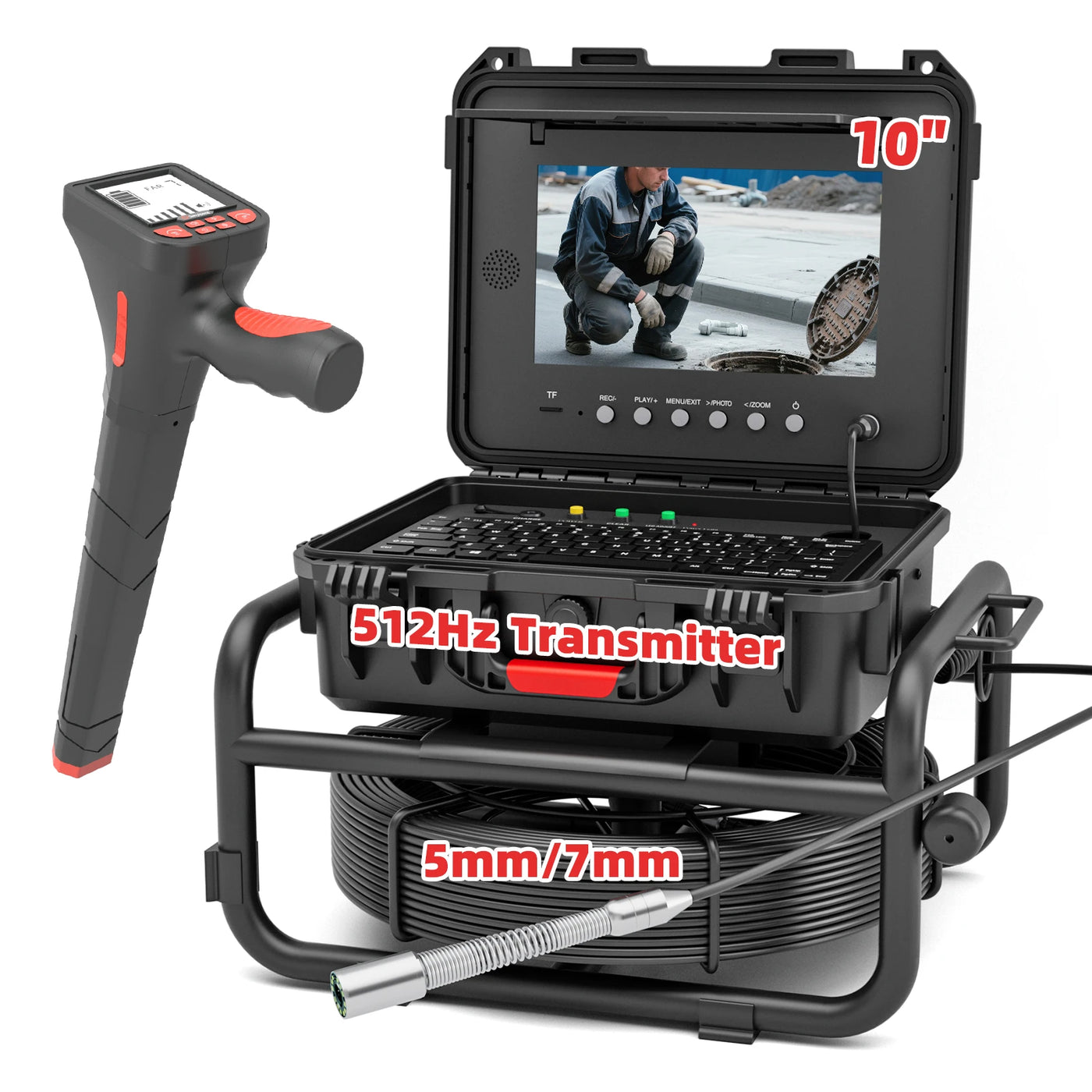 Drain Camera Harder Cable with 512Hz sonde & Meter Counter | S850DSTKM
