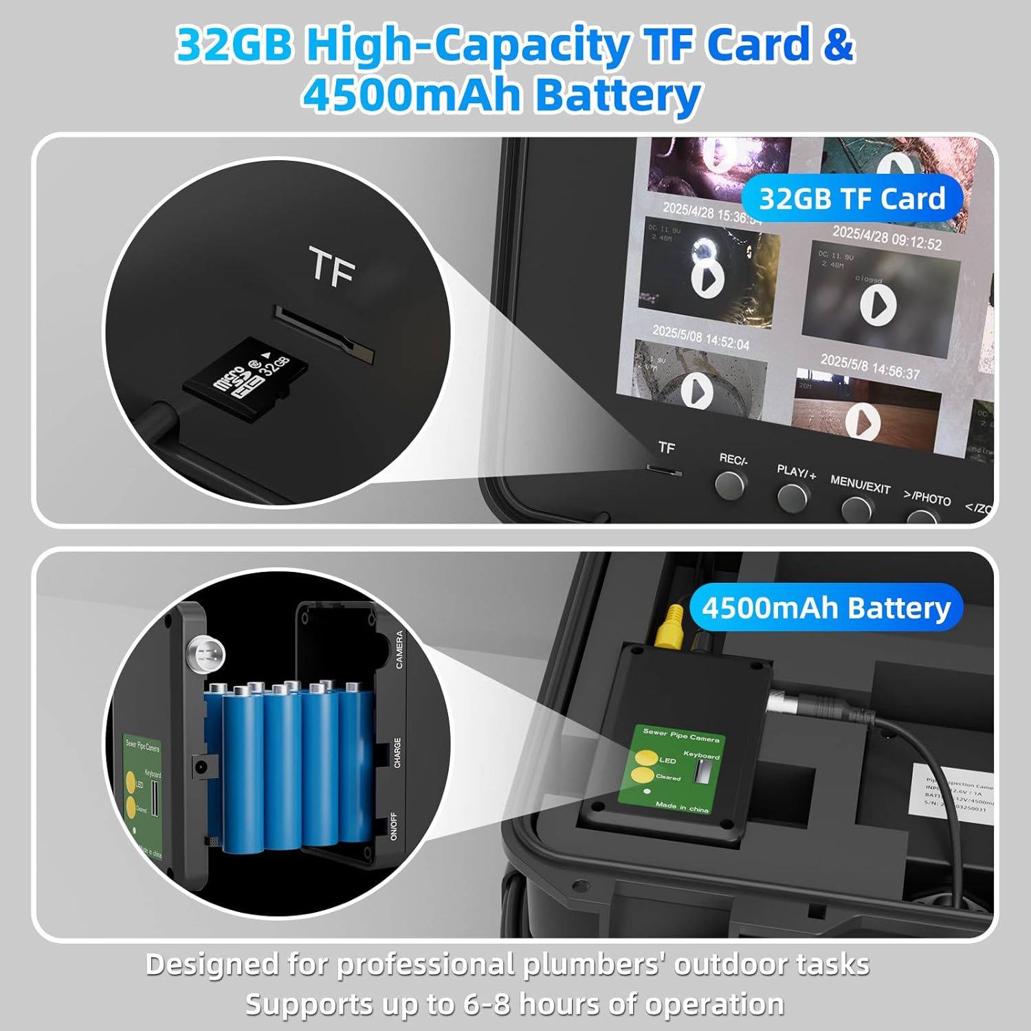 10-inch Plumbing Camera with Self-leveling & Meter Counter Sewer Camera | S840DSRTMS68