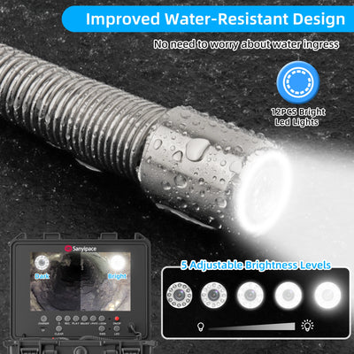 9-Inch Soft Cable Sewer Camera with 512Hz Sonde & Self-leveling | S8951DSRTM68R