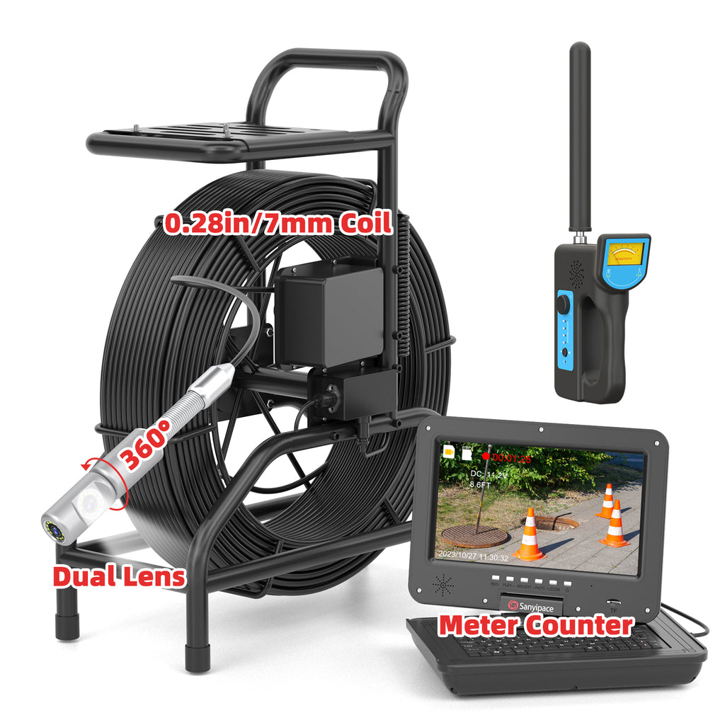 360° Horizontal Rotating Sewer Camera with Meter Counter | S810ASMKT360 (3–7 Day Delivery from U.S. Warehouse）