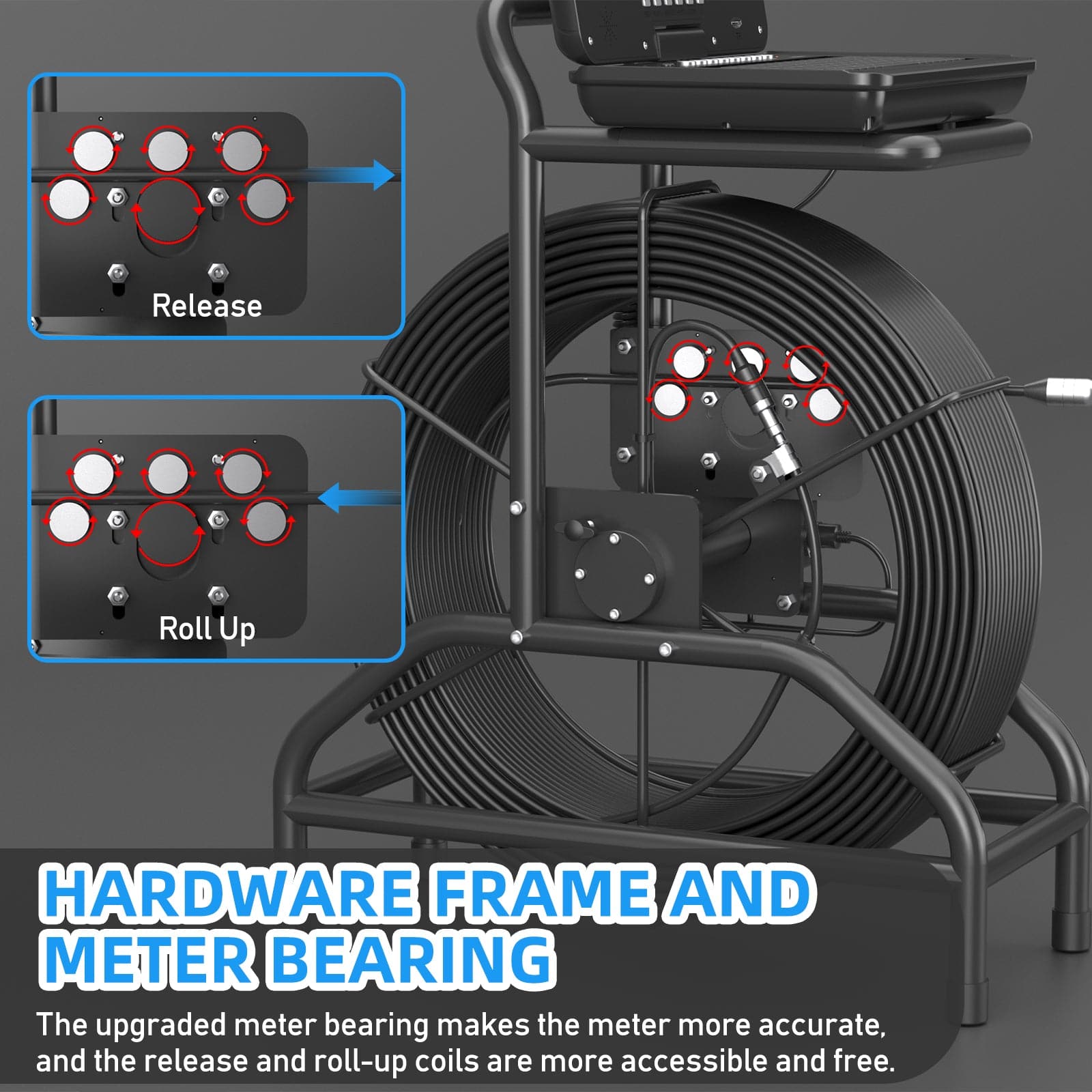 10-inch Endoscope Sewer Camera with 512Hz sonde & Meter Counter | SANYIPACE S810ADSMKT