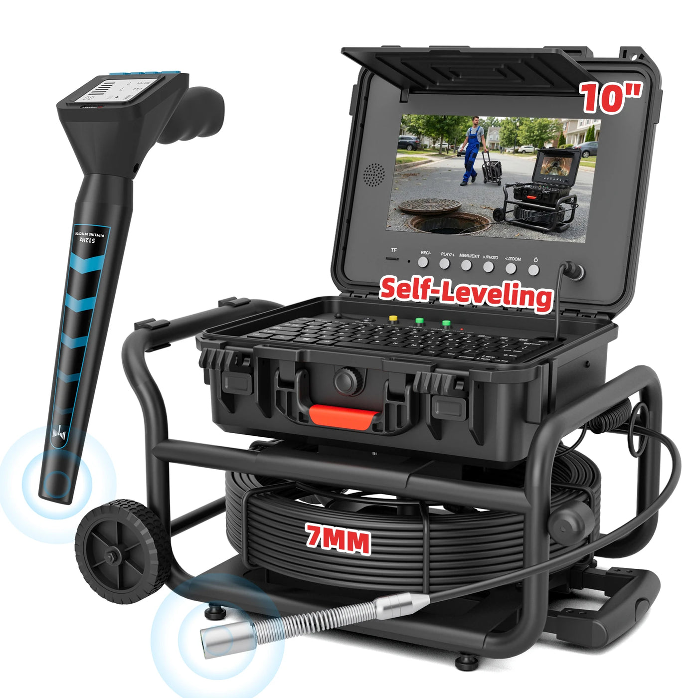 Sewer Camera with Easy Mobility Pull Handle & Wheels Plumbing Camera |