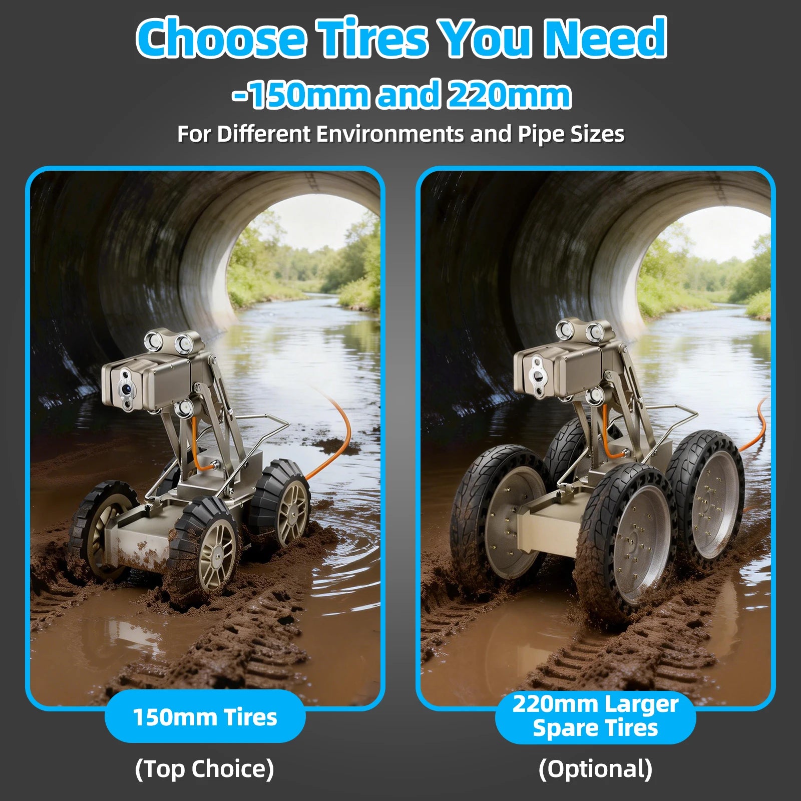 Robotic Sewer Crawler 360 Rotation Sewer Camera | U99360 (Shipped within a week)