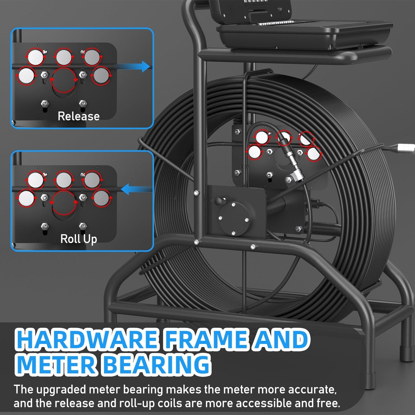 10-inch Endoscope Sewer Camera with 512Hz sonde & Meter Counter | SANYIPACE S810ADSMKT