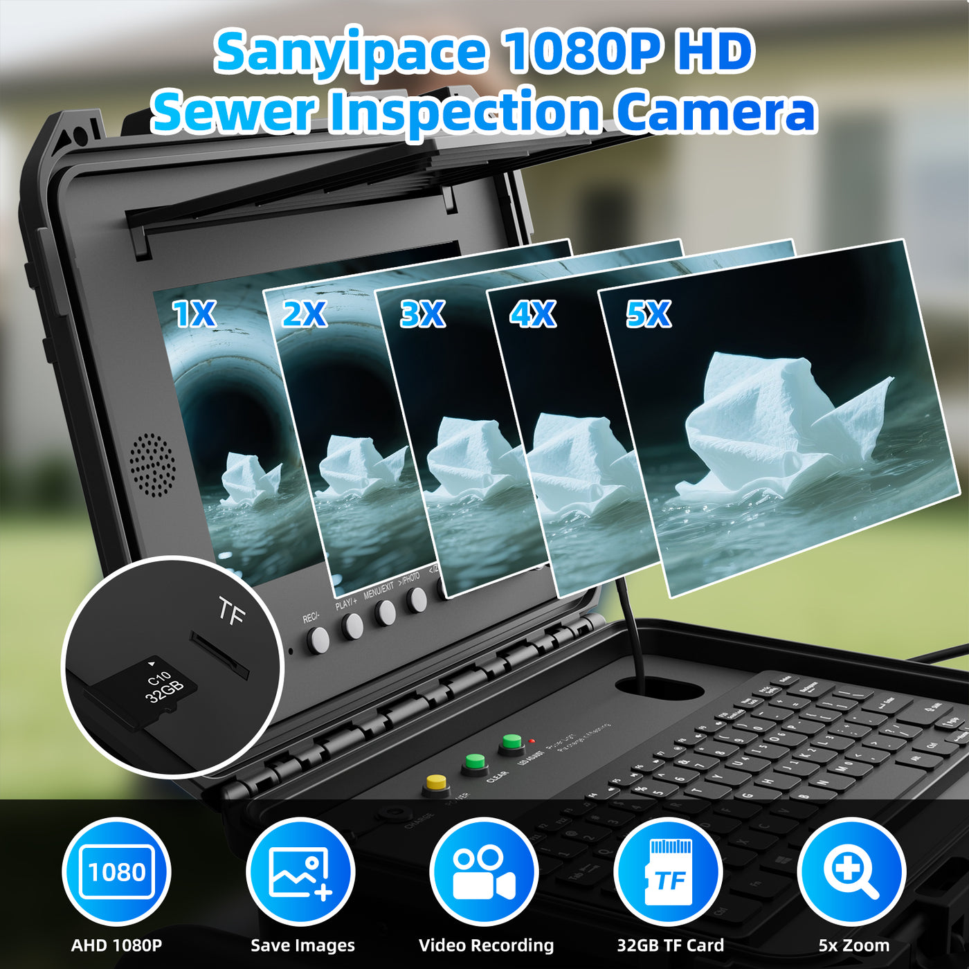 Drain Camera Harder Cable with 512Hz sonde & Meter Counter | S850DSTKM