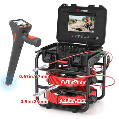 Doppia fotocamera da 9 pollici & Telecamera per fognatura a doppia bobina | S820TSMKTR