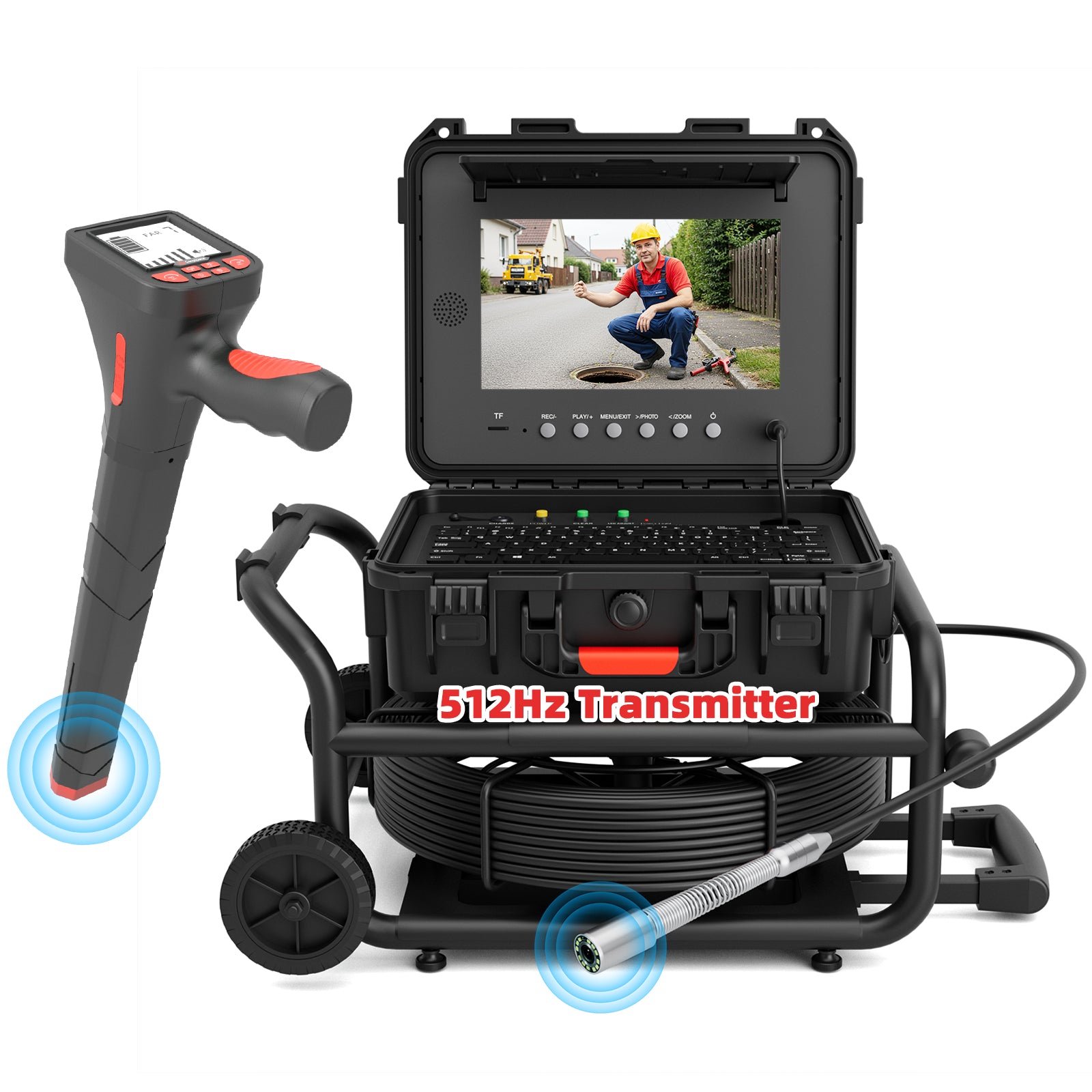 Sewer Camera with Easy Mobility Pull Handle & Wheels Plumbing Camera | S860DSTKM