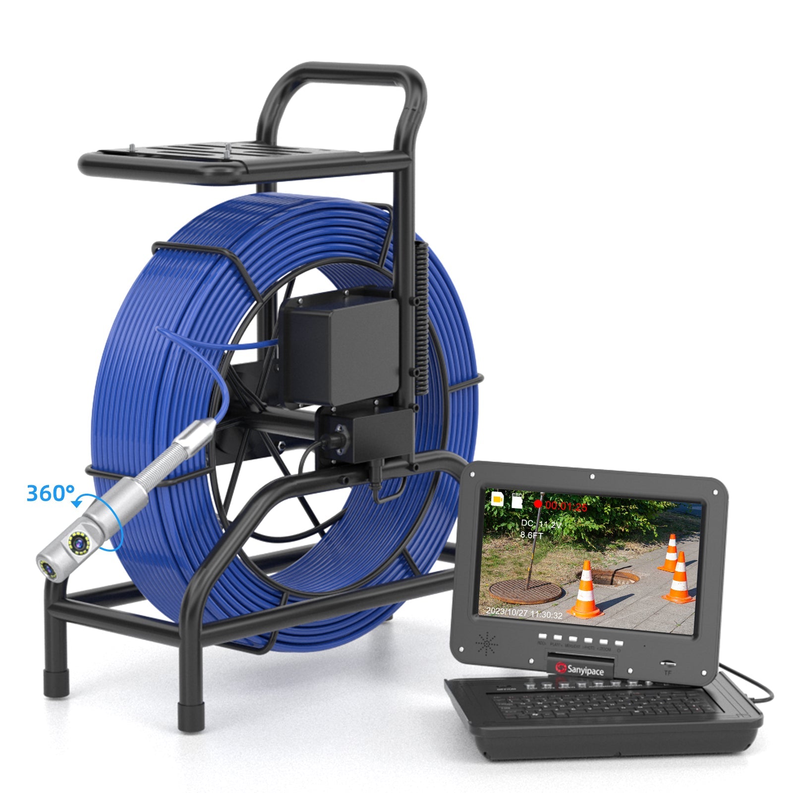360° Rotating Stand Up Sewer Inspection Camera With 512Hz Transmitter | S810ASMKT360