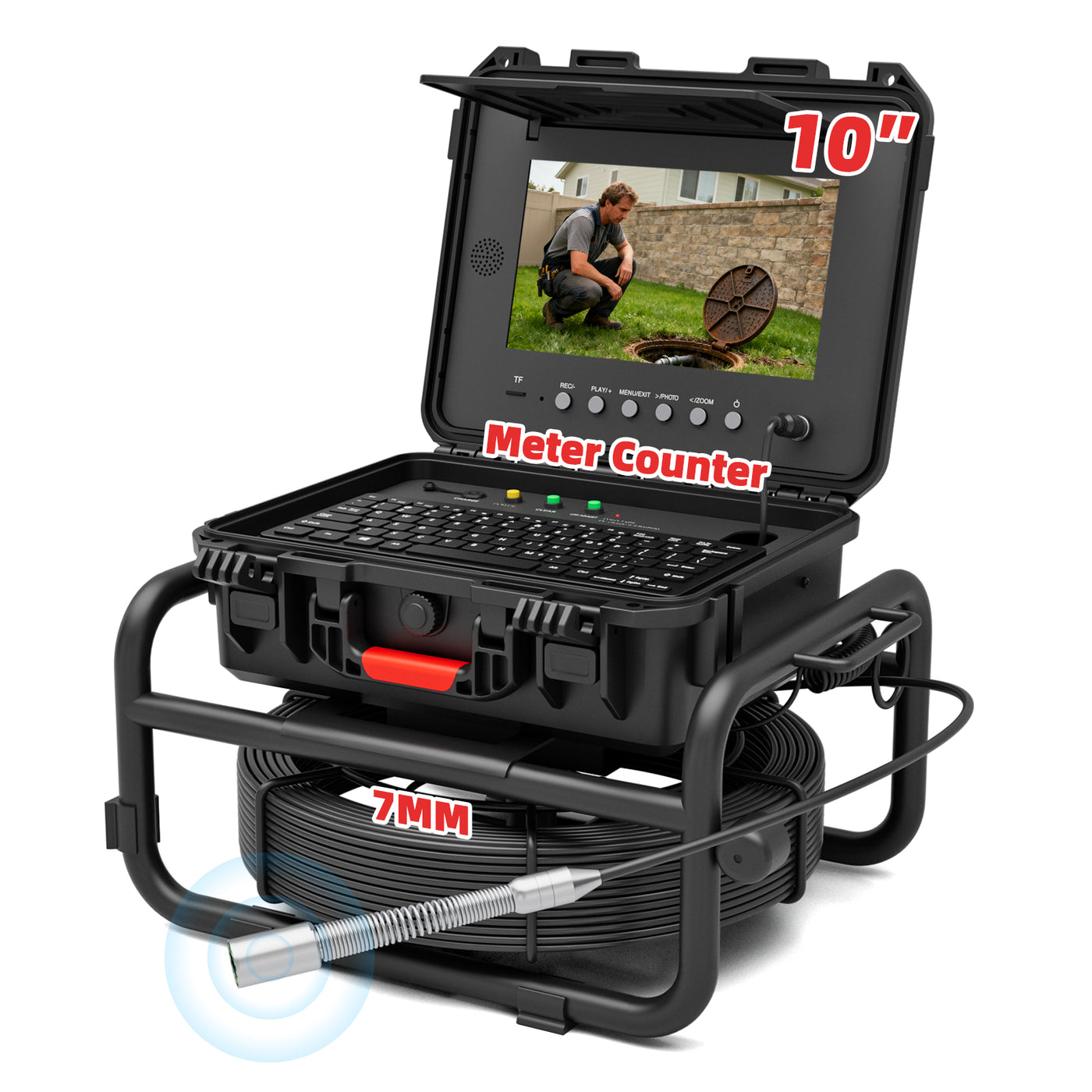 Sewer Inspection Camera with sonde and Locator & Meter Counter