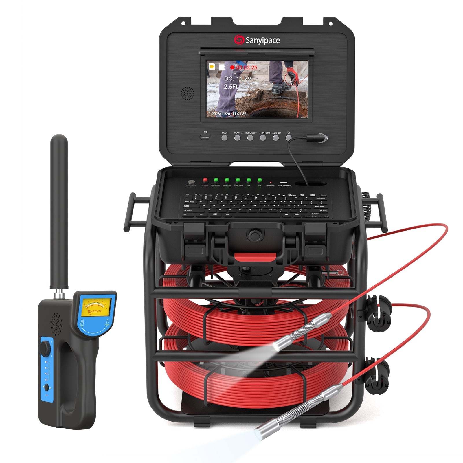 Sanyipace dual camera & double coil sewer camera with Locator