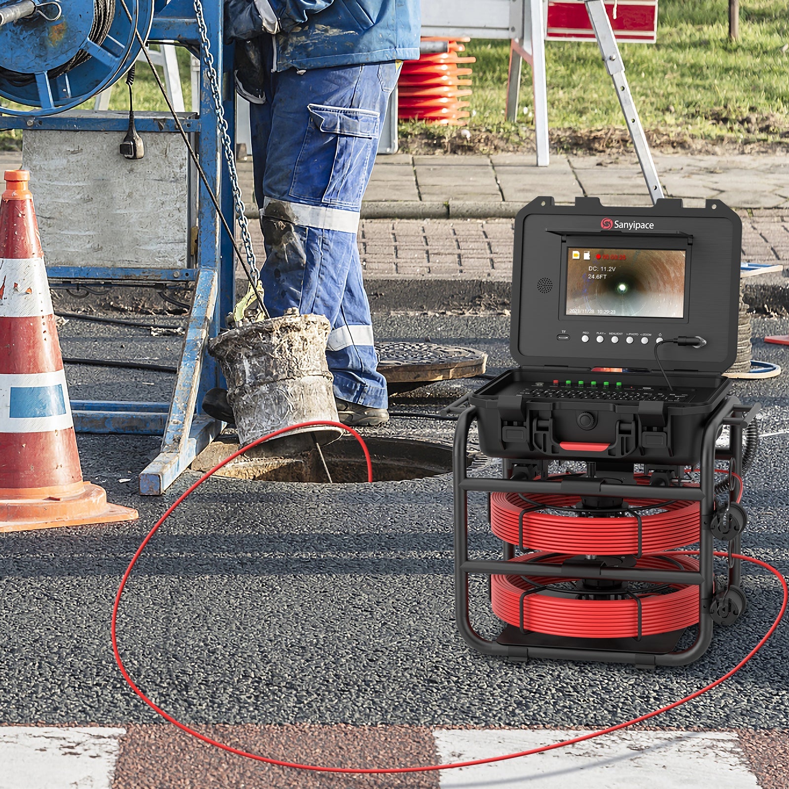 Sanyipace Dual Camera & Double Coil Sewer Camera