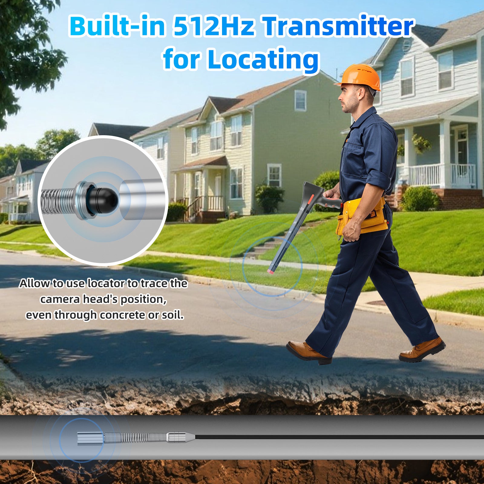 Sewer Camera with Easy Mobility Pull Handle & Wheels Plumbing Camera | S860DSTKM