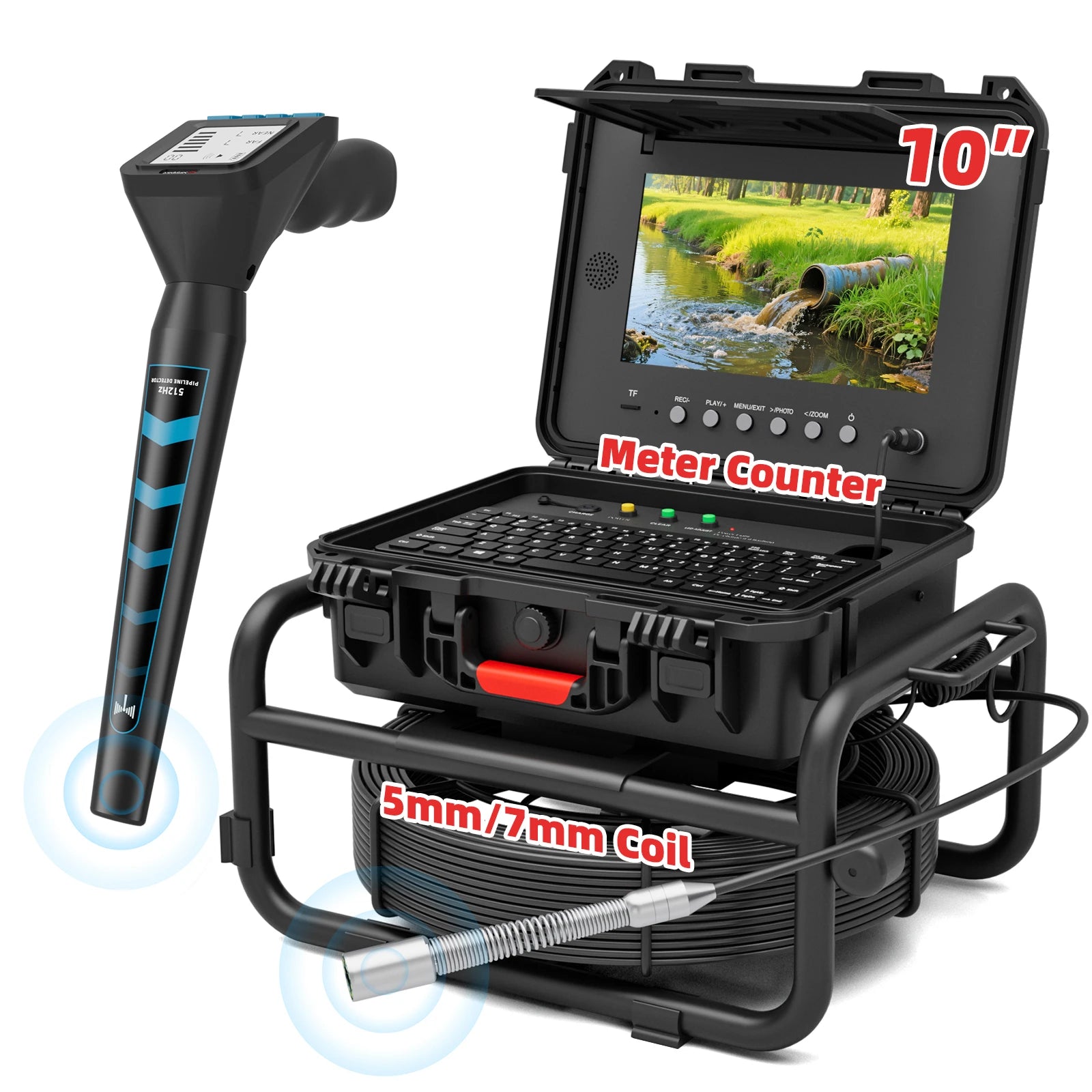 Drain Camera Harder Cable with 512Hz Sonde & Meter Counter | S850DSTKM