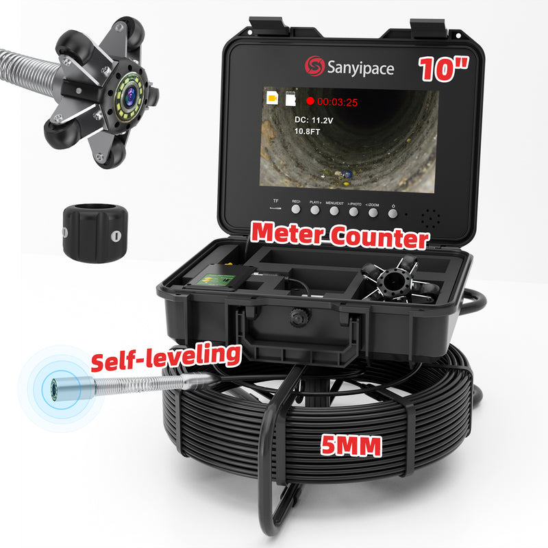 10-inch Plumbing Camera with Self-leveling & Meter Counter Sewer Camera | S840DSM