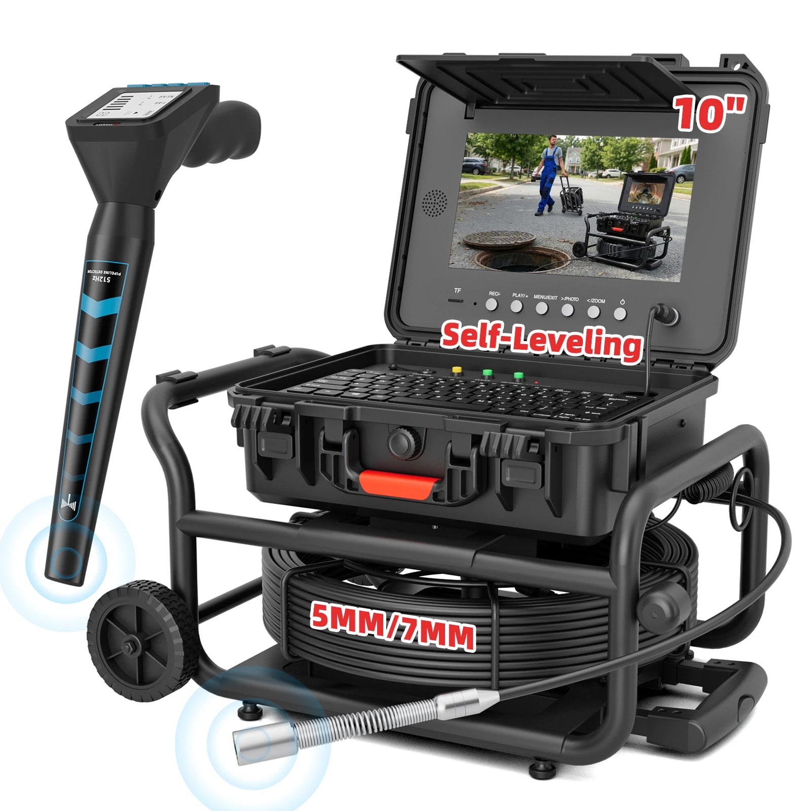 Sewer Camera with Easy Mobility Pull Handle & Wheels Plumbing Camera | S860DSTKM