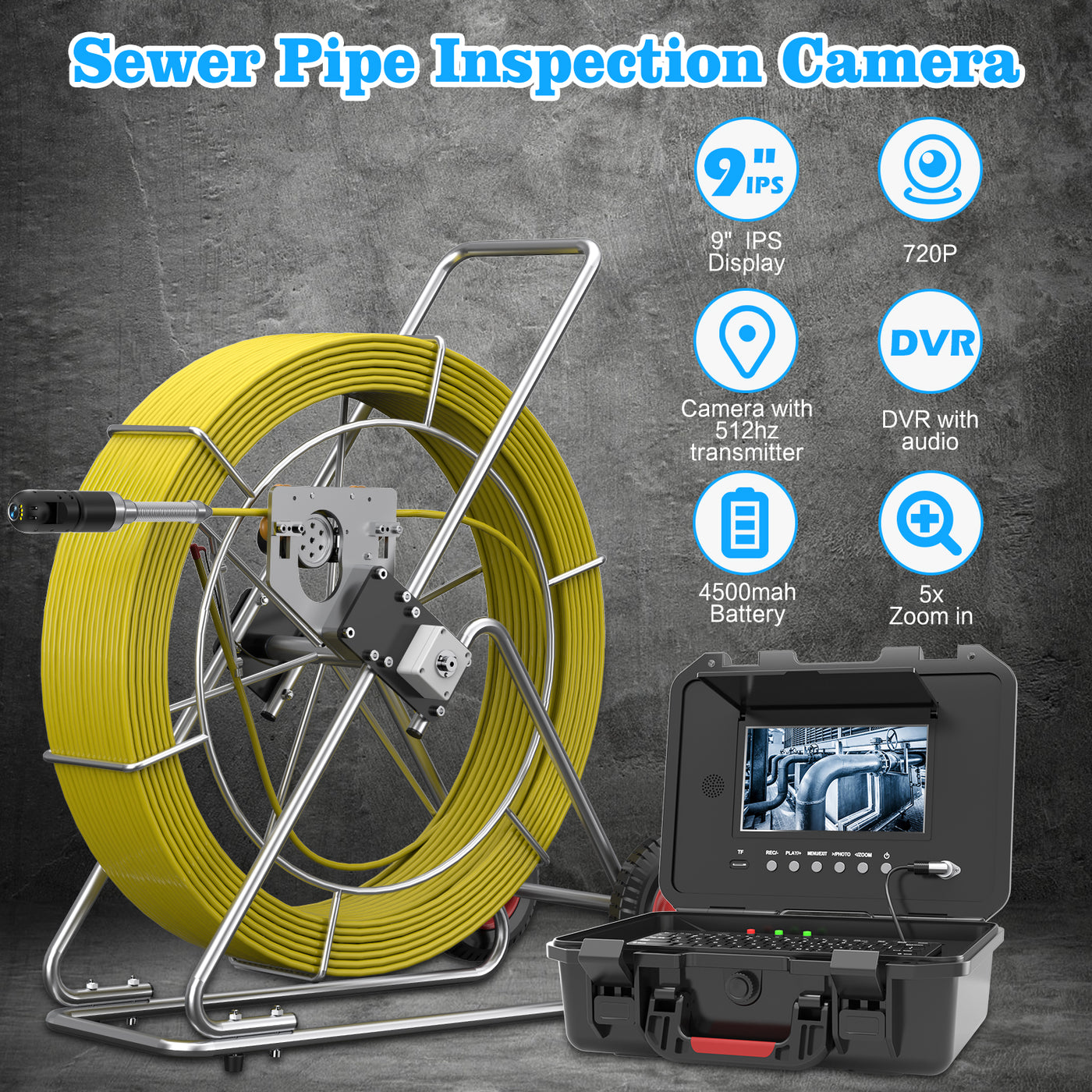 Pipe Inspection Push Rod Camera , Pipe Scope Camera With High