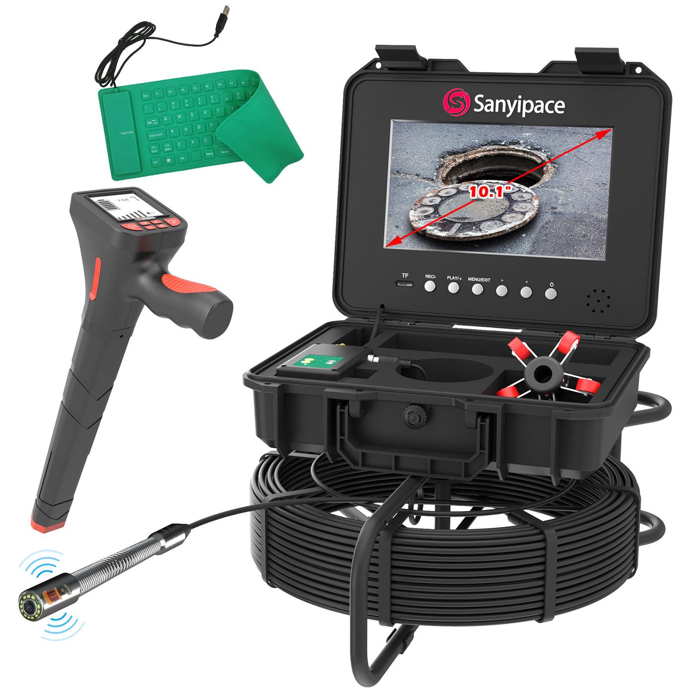 10-inch Drain Camera with 512Hz Locator | F5800ADJKABTX & U8R