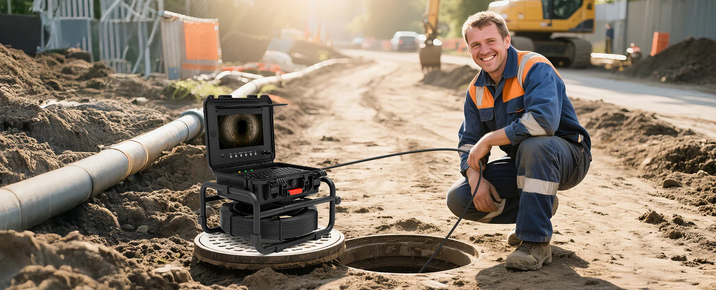 endoscoopcamera met licht, drievoudige lens, industriële endoscoop, 4,5 inch IPS-scherm, inspectiecamera, 1920x1080, waterdichte pijpcamera, inspectie van automotoren, riolen en HVAC-kanalen