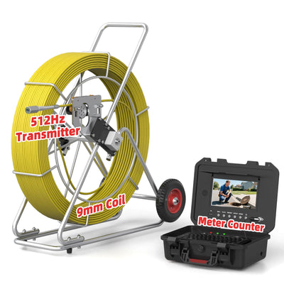 Long Range 263ft - 525ft Sewer Camera with 512Hz Sonde Transmitter | U88512 (Ship from USA,3-7 days delivery)