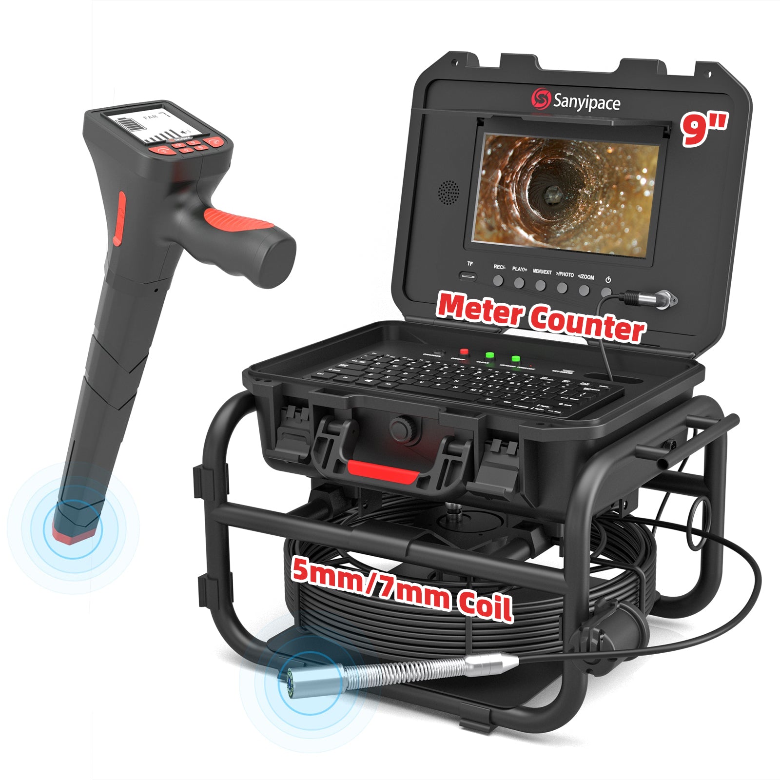 Sewer Camera with Meter Counter & 512Hz Locator | F5100DJKABTX