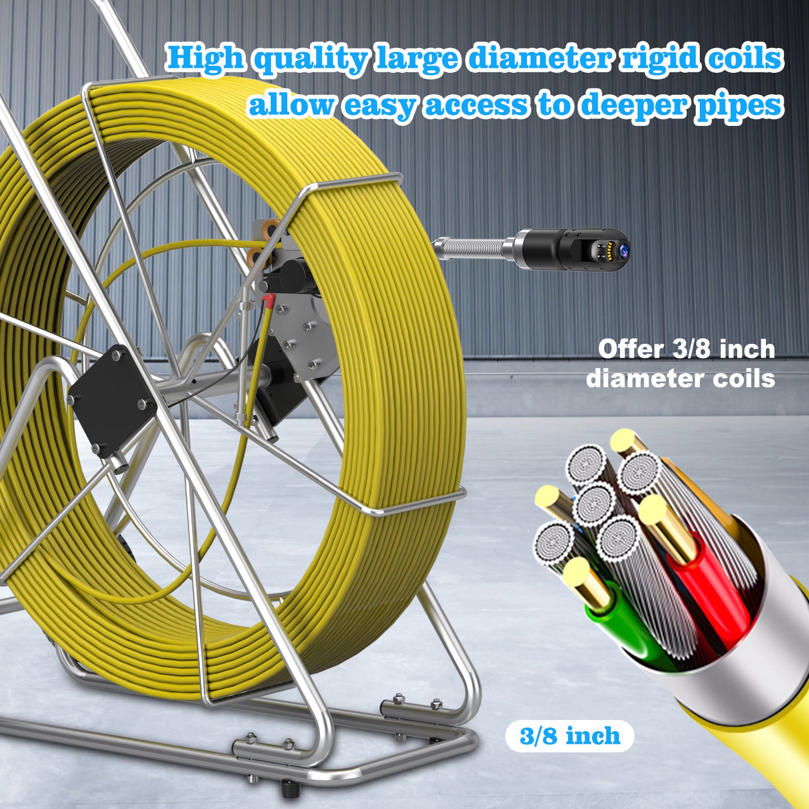 360 Rotating Plumbing Camera Long Range 263ft - 525ft Sewer Camera | U88360 (Delivery in 3-8 days)