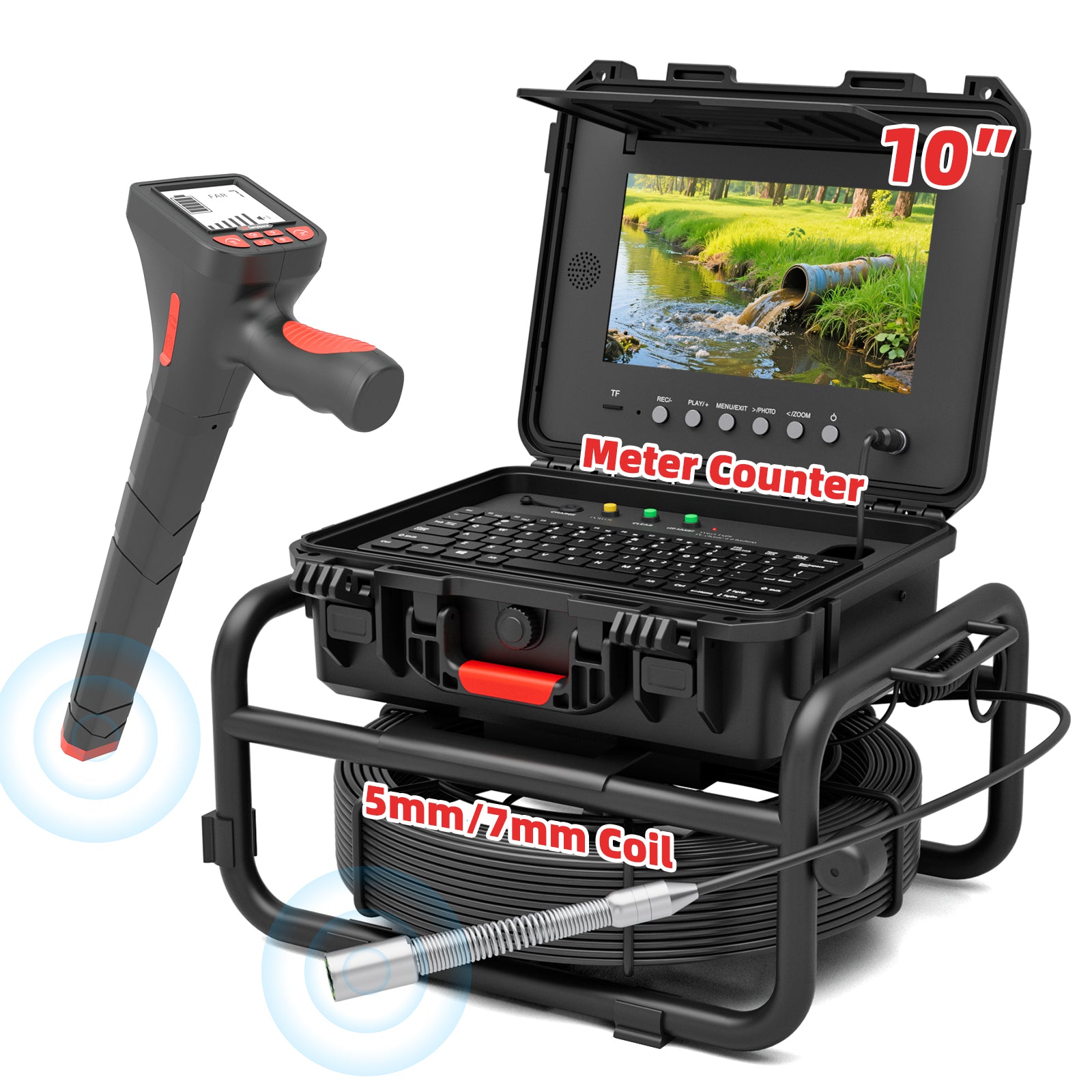 Drain Camera Harder Cable with 512Hz Sonde & Meter Counter | S850DSTKM